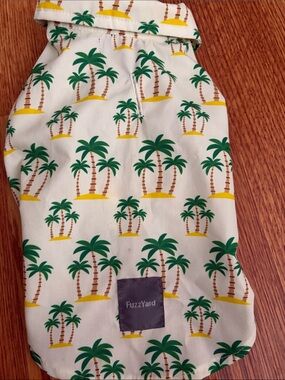 FuzzYard Palm Tree Print Cream Dog Shirt